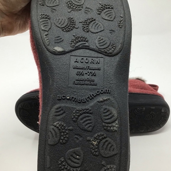 Acorn Faux Fur Chinchilla Booties Slippers with Indoor/Outdoor Sole - Picture 8 of 8